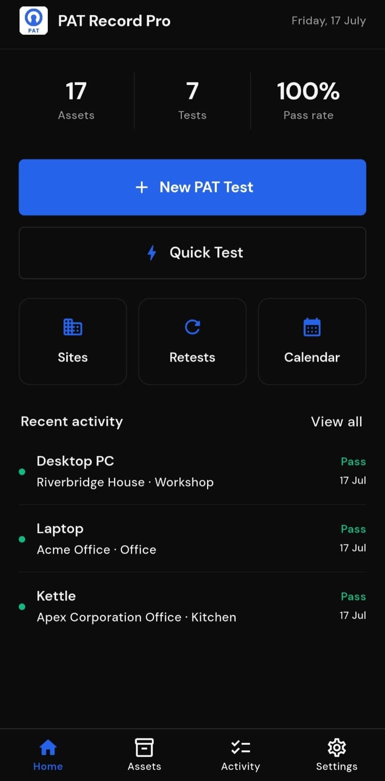 PAT Record Pro mobile app